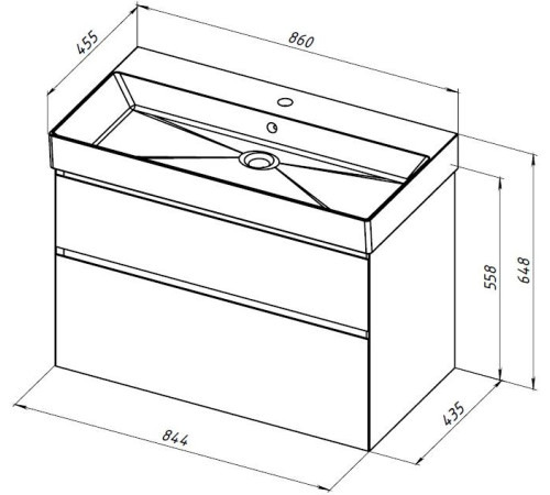 Тумба под раковину Allen Brau Infinity 85 1.210026.BGM синий матовый