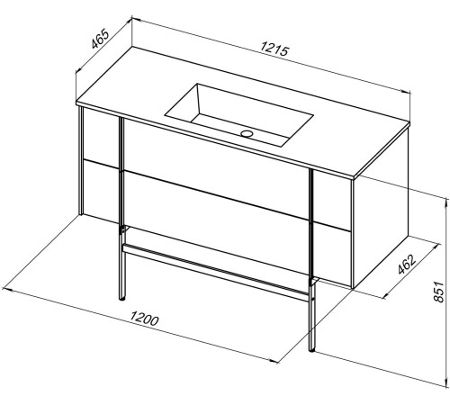 Тумба под раковину Allen Brau Reality 120 1.32008.PWM папирус матовый