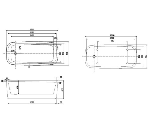 Акриловая ванна Allen Brau Infinity 3 170x78 2.21003.20