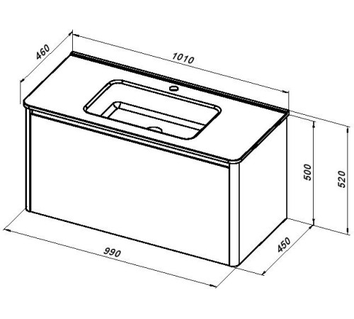 Тумба под раковину Allen Brau Gravity 100 1.370014.WM белый матовый
