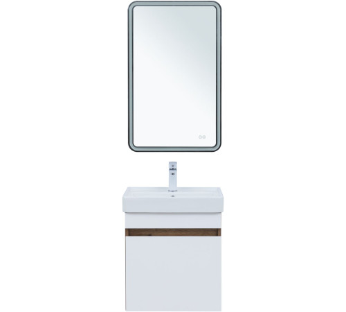 Тумба под раковину Aquanet Оптима 50 дуб рустикальный/белый сатин