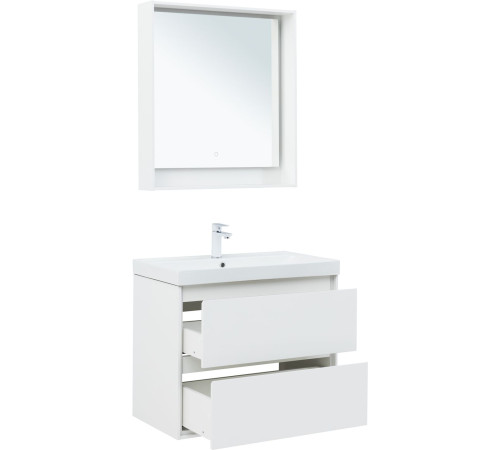 Тумба под раковину Aquanet Милан 80 белый глянец