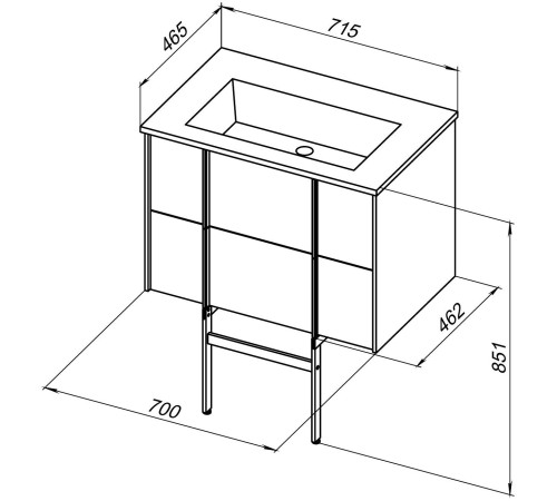 Тумба под раковину Allen Brau Reality 70 1.32004.WM белый матовый
