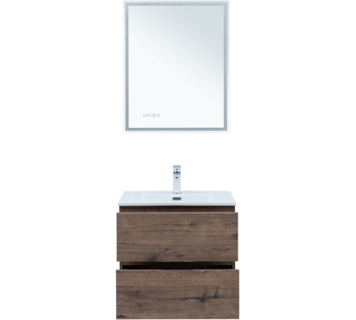 Тумба под раковину Aquanet Алвита New 60 2 ящика, дуб веллингтон табак