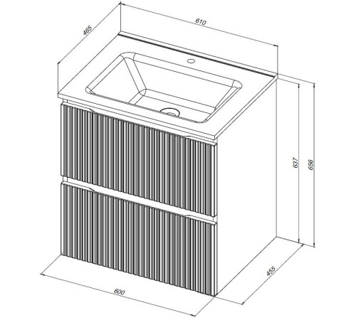 Тумба под раковину Aquanet Джейн (Flat) 60 мисти грин