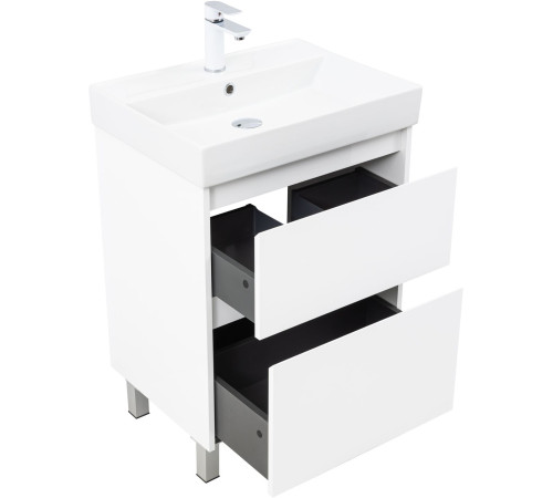 Тумба под раковину Aquanet Nova Lite 2.0 60 напольная, белый глянец