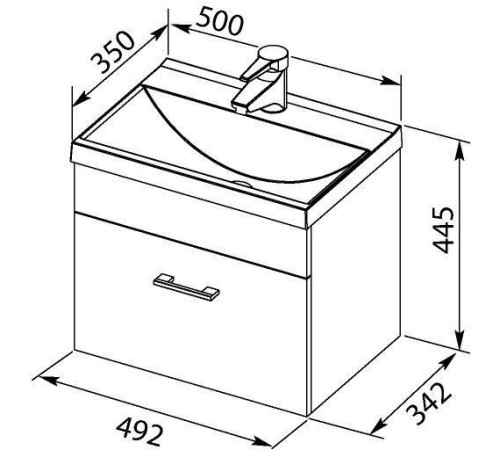 Тумба с раковиной Aquanet Нота 50 белый