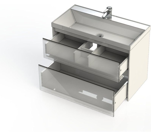 Тумба под раковину Aquanet Гласс 90 белый