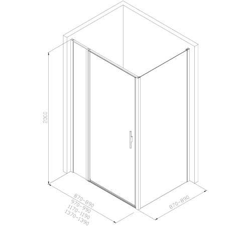 Душевой уголок Allen Brau Priority 120x90 3.31032.BA + 3.31044.BA серебро браш