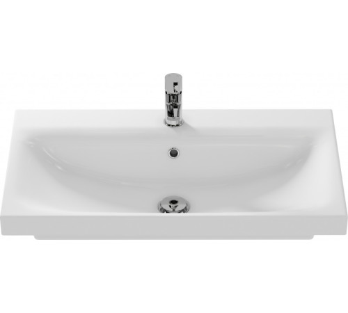 Тумба под раковину Aquanet Беркли 80 белый глянец (2 ящика)