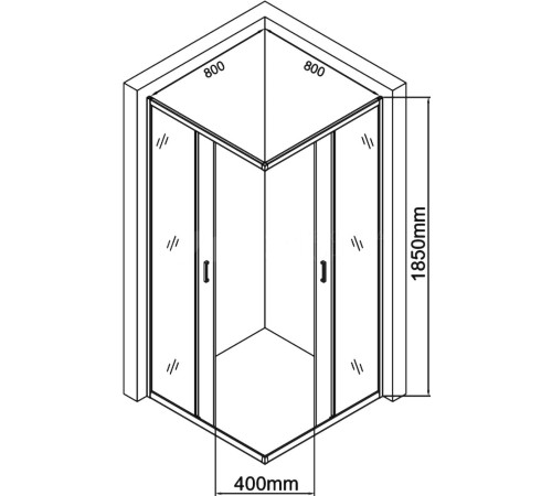 Душевой уголок Aquanet SE-800S 80x80, прозрачное стекло