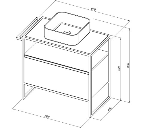 Тумба под раковину Allen Brau Priority 80 1.31002.PWM папирус матовый