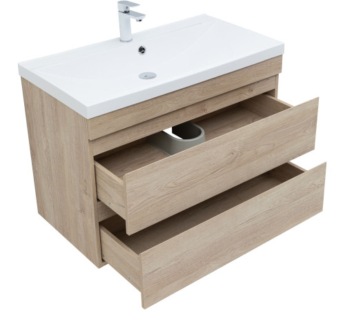 Тумба под раковину Aquanet Нота New 90 дуб светлый