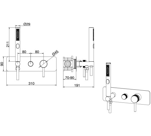Смеситель для душа Allen Brau Priority 5.31009-00 (с внутренней частью, 2 хода) хром