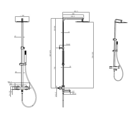 Душевая стойка Allen Brau Infinity 5.21029-31 черный матовый