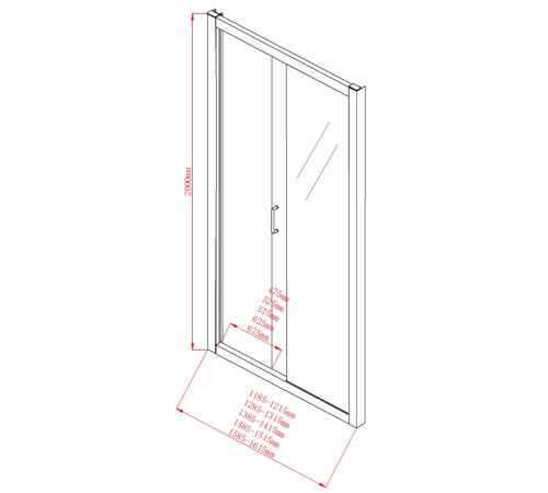 Душевая дверь Aquanet Alfa NAA6121 140, прозрачное стекло