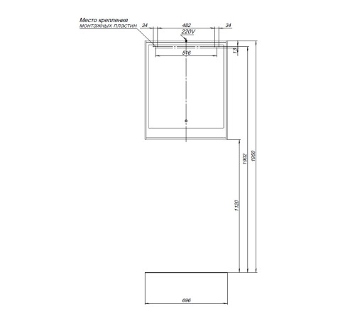 Зеркало Aquanet Милан 70 дуб рошелье