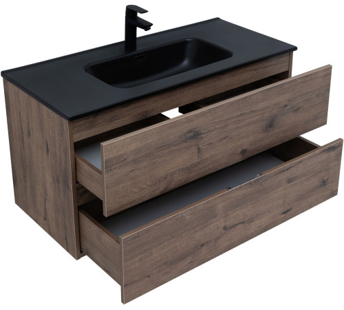 Тумба под раковину Aquanet Алвита New 100 2 ящика, дуб веллингтон табак