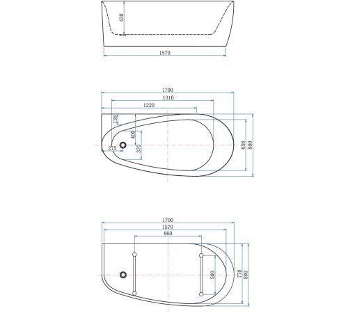 Акриловая ванна Allen Brau Priority 2 170x80 2.31002.20/CGM
