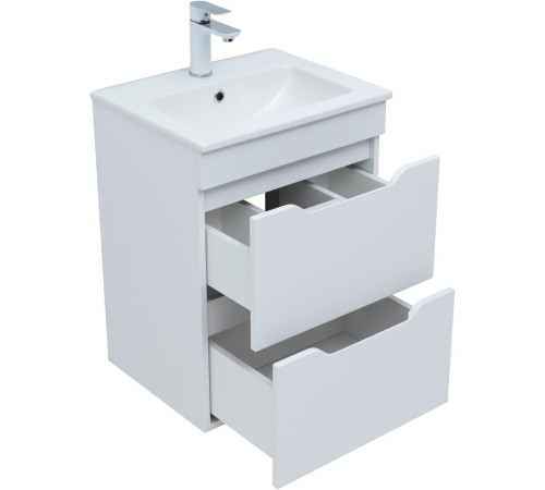 Тумба под раковину Aquanet Практика 50 белый матовый (2 ящика)