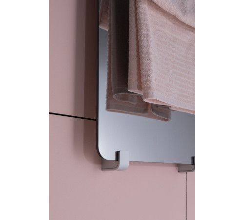 Полотенцесушитель электрический Allen Brau Infinity 60x44 с рейлингом и креплением, серебро браш
