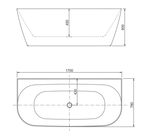 Акриловая ванна Allen Brau Priority 3 170x78 2.31003.21/PWM