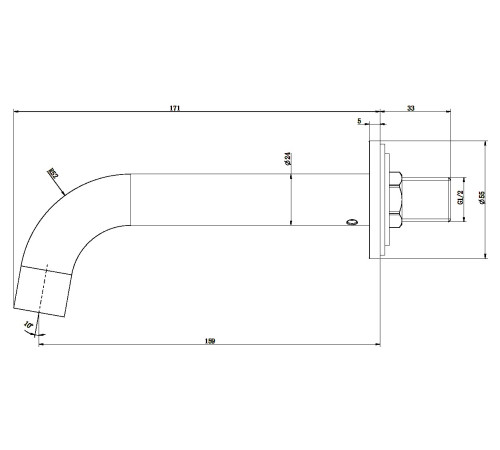 Излив Allen Brau Priority 5.31018-31 черный матовый