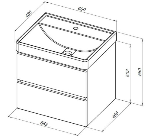 Тумба под раковину Aquanet Вега 2.0 60 маренго