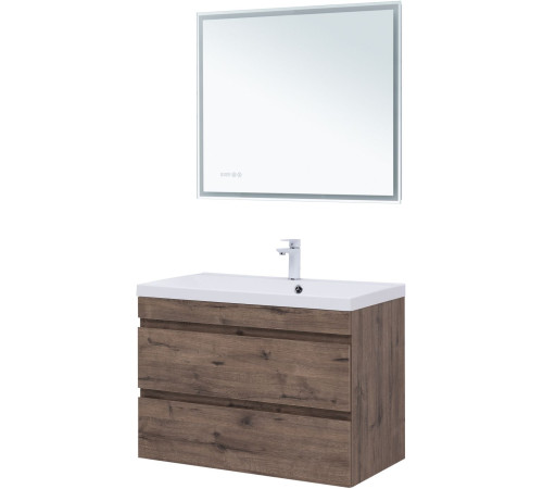 Тумба под раковину Aquanet Нота New 90 дуб веллингтон табак