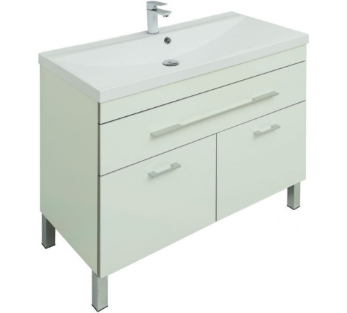 Тумба с раковиной Aquanet Верона 100 белый (напольная 1 ящик 2 дверцы)