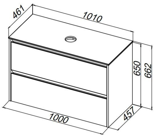 Столешница Allen Brau Activity 100 1.35024.ST акриловый камень сатин