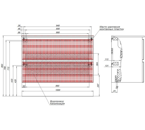 Тумба под раковину Aquanet Джейн (Flat) 100 маренго