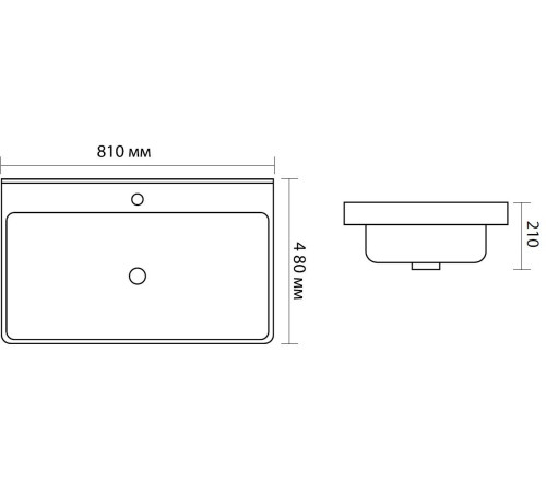 Раковина Aquanet Ирис 80 черная матовая