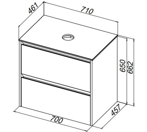 Столешница Allen Brau Activity 70 1.35021.ST акриловый камень сатин