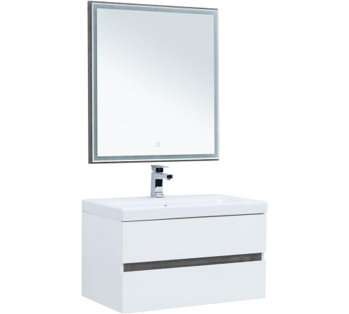 Тумба под раковину Aquanet Беркли 80 белый/дуб рошелье