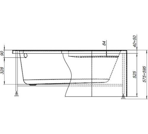 Каркас сварной для акриловой ванны Aquanet Mia140x80 L/R