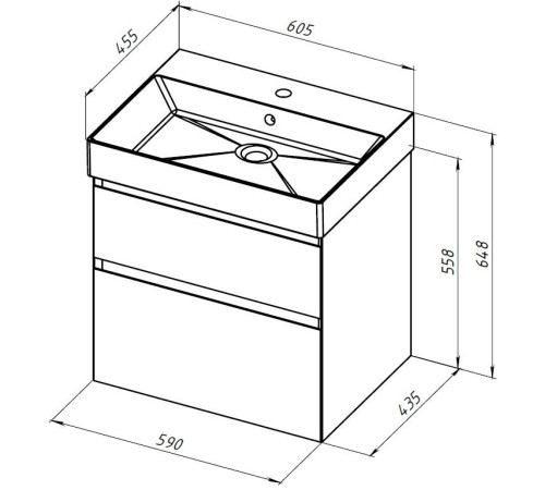 Тумба под раковину Allen Brau Infinity 60 1.210024.AM антрацит матовый