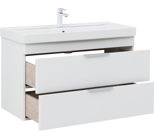 Тумба под раковину Aquanet Ирис New 100 белый глянец