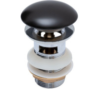 Донный клапан Aquanet черный матовый, с переливом