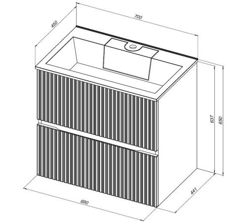 Тумба под раковину Aquanet Джейн 70 мисти грин