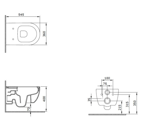 Чаша подвесного унитаза Allen Brau Priority 4.31001.20 белый глянец
