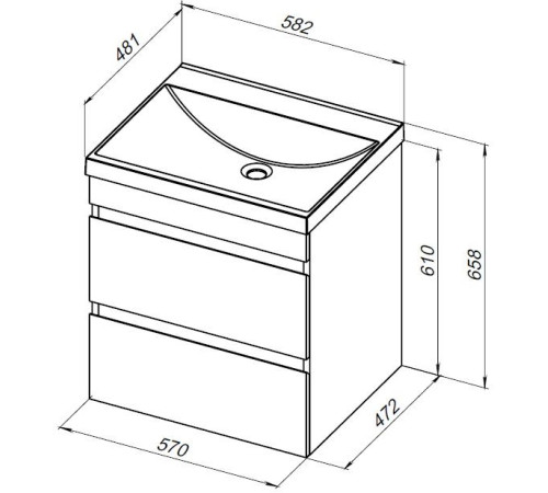 Тумба под раковину Aquanet Нота New 60 дуб холден
