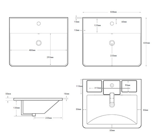 Раковина Aquanet Ирис-Т 50 белый