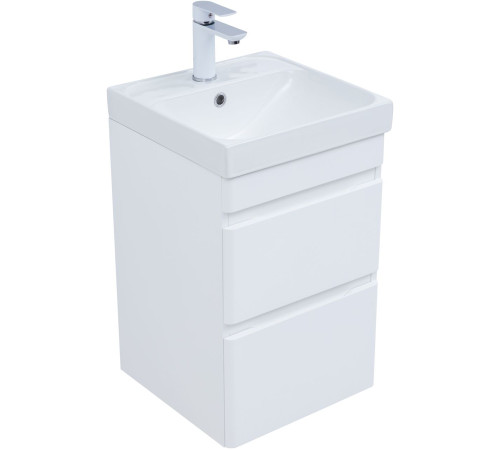 Тумба под раковину Aquanet Слим 40 белый сатин