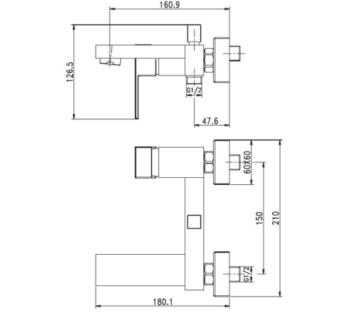 Смеситель для ванны с душем Aquanet Blanco AF420-20W