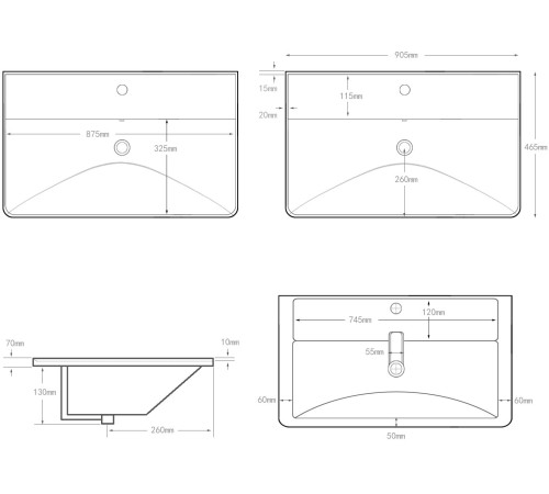 Раковина Aquanet Ирис 90 белая