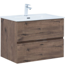 Тумба под раковину Aquanet Алвита New 70 2 ящика, дуб веллингтон табак