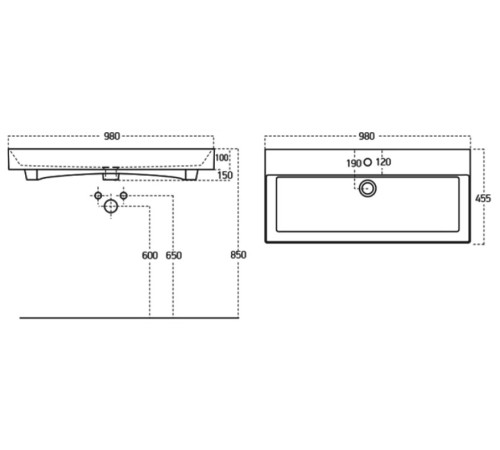 Раковина для тумбы Sanovit Slim Synergy 100 17100