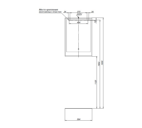 Зеркало Aquanet Милан 60 дуб рошелье