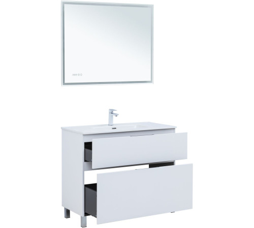 Тумба под раковину Aquanet Алвита New 100 напольная, белый матовый